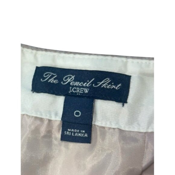J CREW Women's Size 0 Pencil Skirt in Double-Serge Wool Blend Beige/Tan - Picture 8 of 11